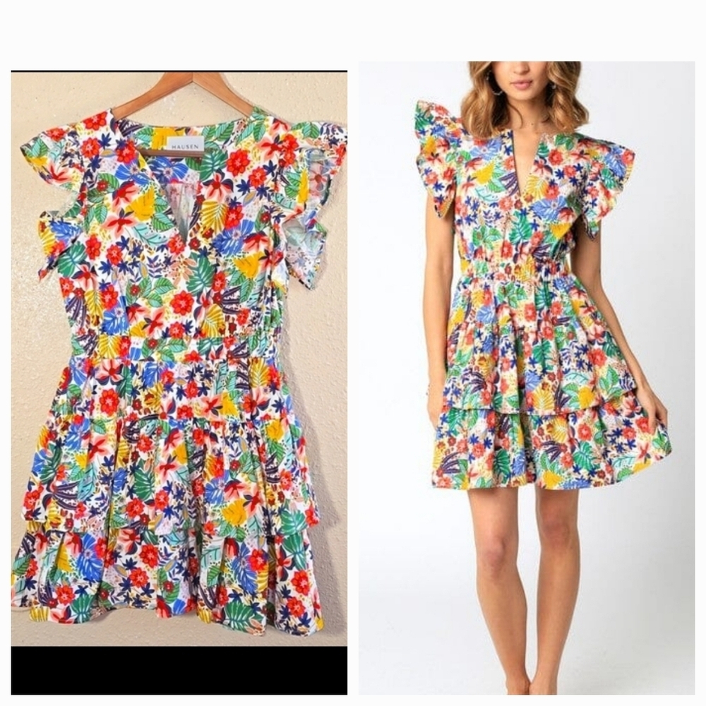 Hausen Mini Floral Print Dress